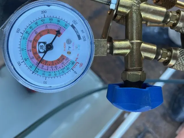 HVAC pressure gauge during system diagnostics