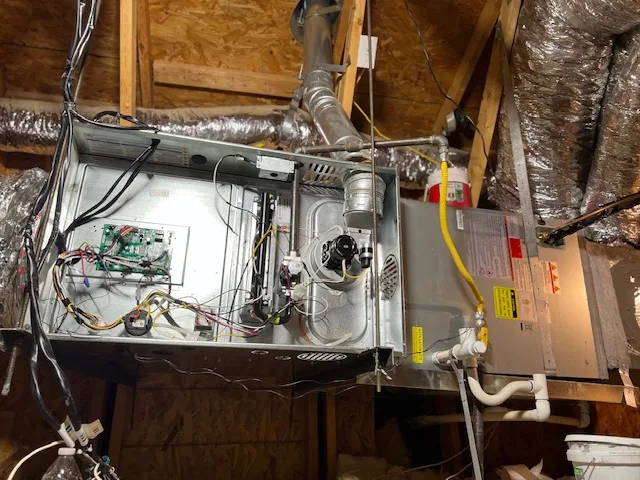 Attic furnace and air handler diagnostic with open access panel