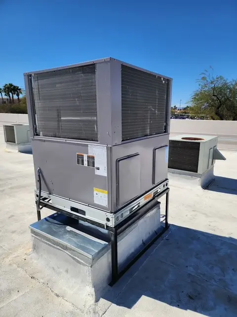 Rooftop HVAC unit installed by Rene's Heating and Air LLC